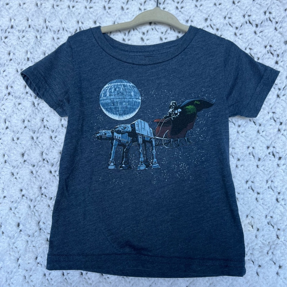 Star Wars Blue Christmas Darth Vader Toddler Shirt